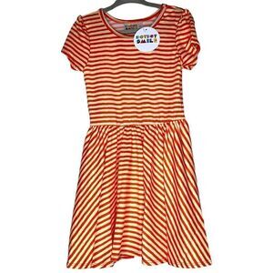 NEW Dot Dot Smile Orange Yellow Stripes Cap Sleeve Dress 2T